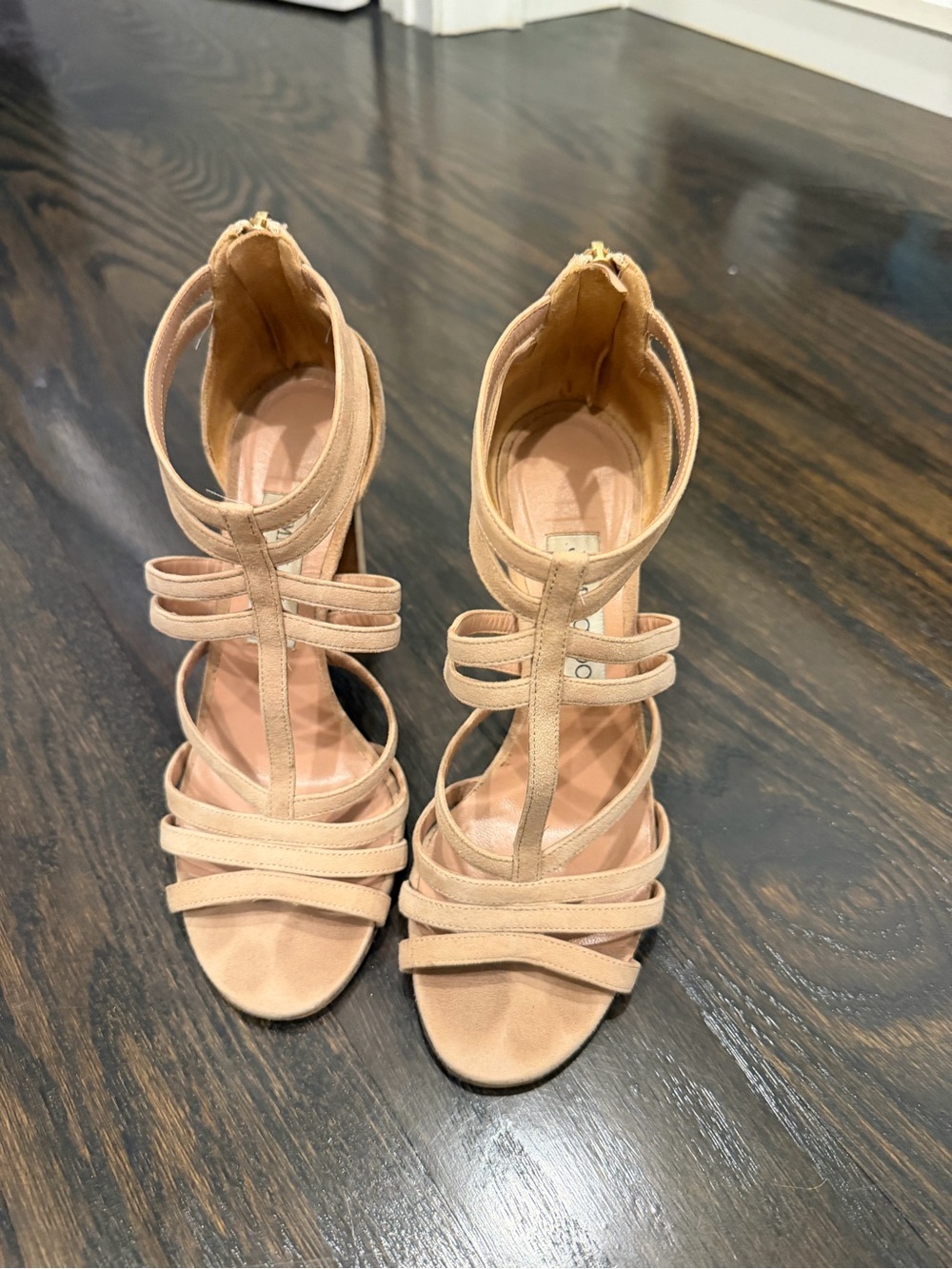 Jimmy Choo Blush Nude Strappy High Heel Sandals